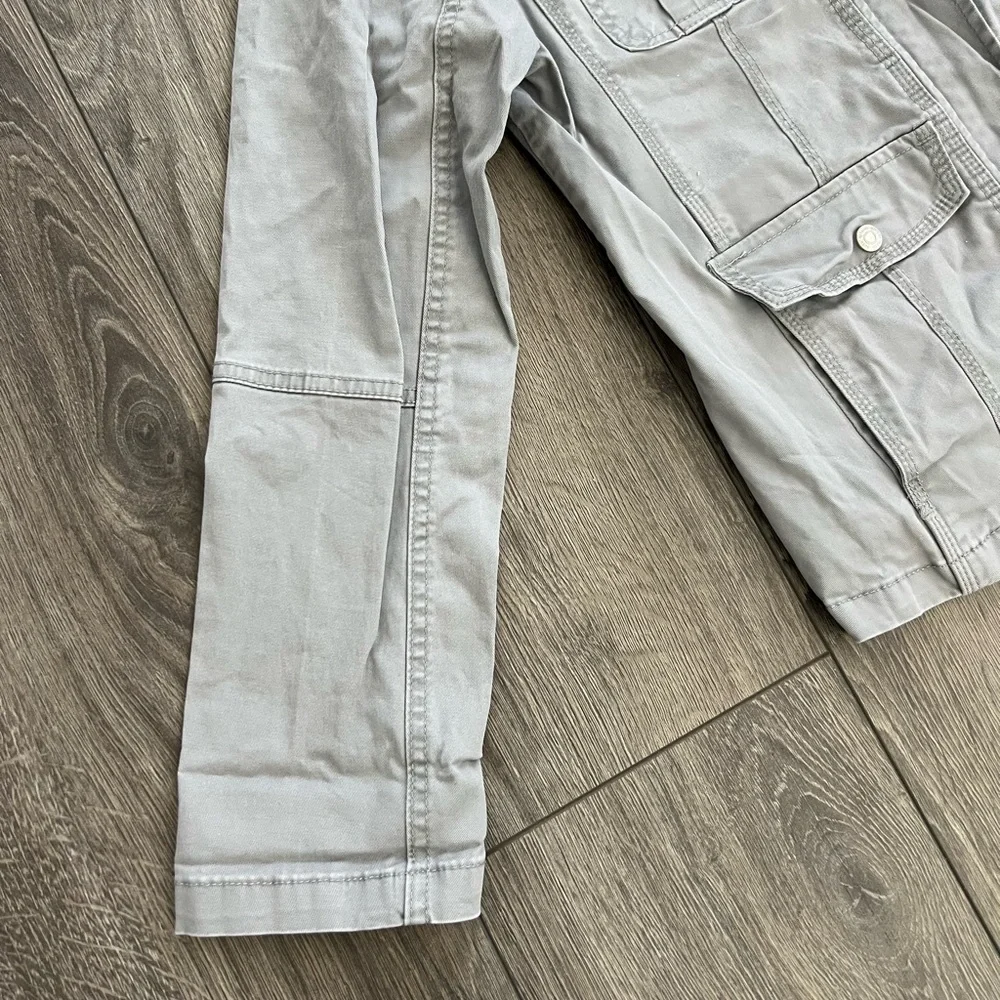 Kensie Jeans Military Utility Jacket Womens Size L Cargo Pockets Zip Front - Picture 6 of 14